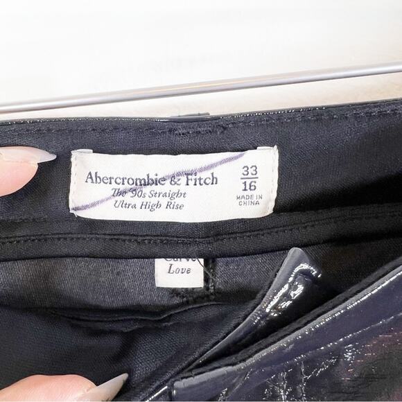 Abercrombie & Fitch The 90s Straight Ultra High Rise Curve Love Vinyl Pants 33 - Picture 5 of 6
